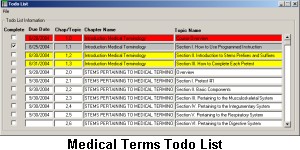 stay on track in the medical terminology course with the to do list