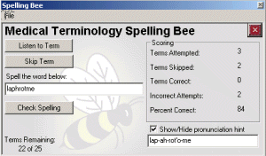 learn to spell medical terms with the spelling bee